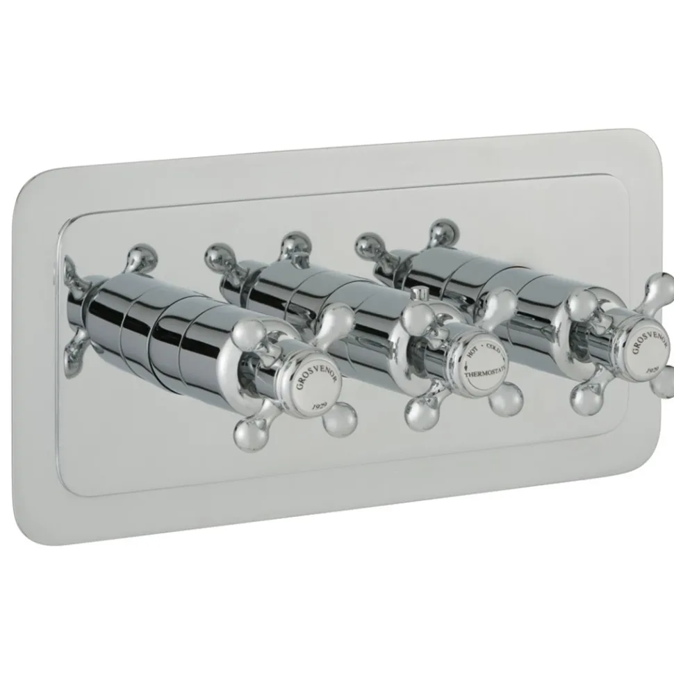 JTP Grosvenor Cross Horizontal Concealed 2 Outlet Shower Valve