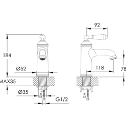 JTP Grosvenor Lever Basin Mixer Tap with Click Clack Waste