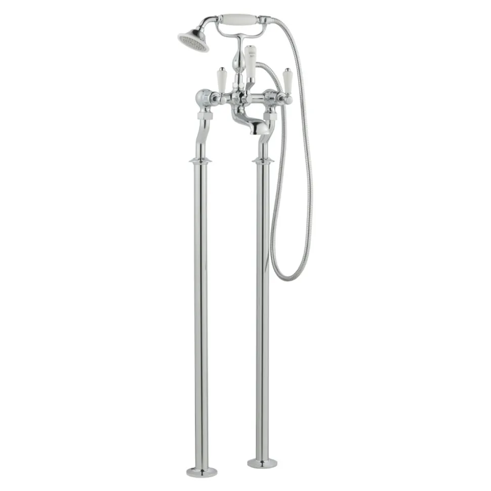 JTP Grosvenor Lever Floor Standing Bath And Shower Mixer Tap With Shower Kit