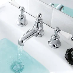 JTP Grosvenor Lever 3 Hole Deck Mounted Basin Mixer Tap