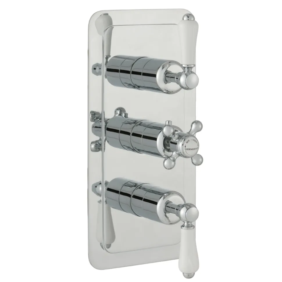 JTP Grosvenor Lever Vertical Concealed 2 Outlet 3 Control Shower Valve