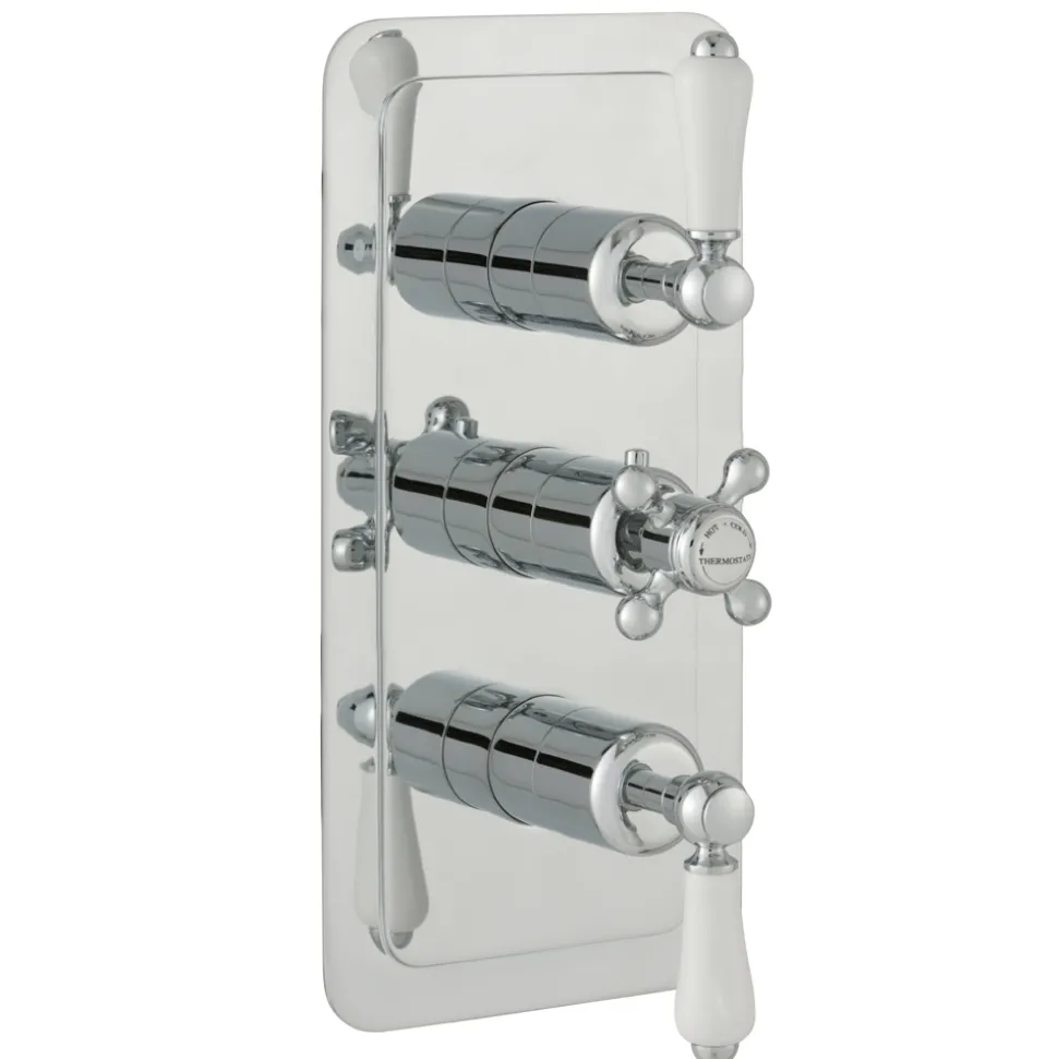 JTP Grosvenor Lever Vertical Concealed 3 Outlet Shower Valve