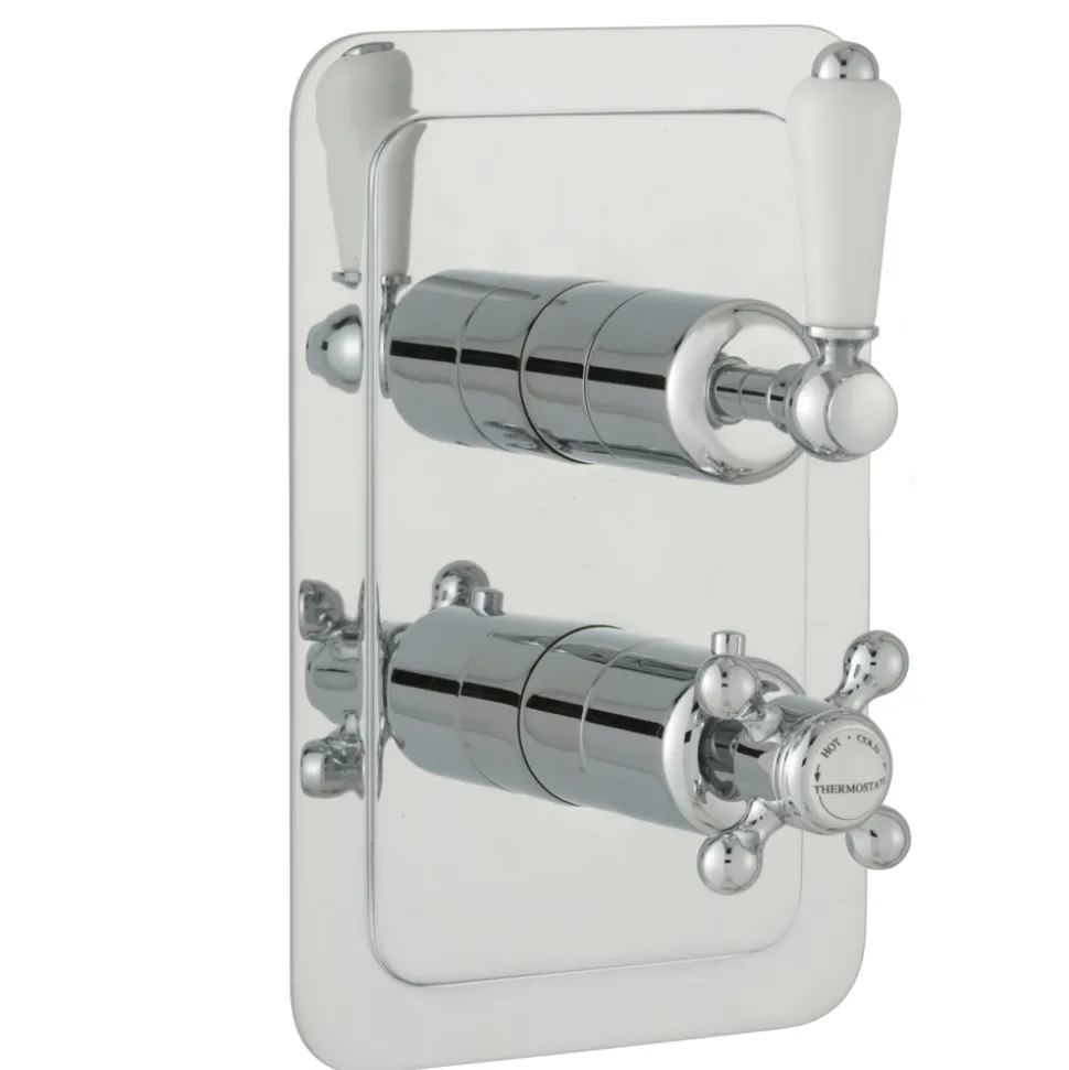 JTP Grosvenor Lever Vertical Concealed 2 Outlet 2 Control Shower Valve