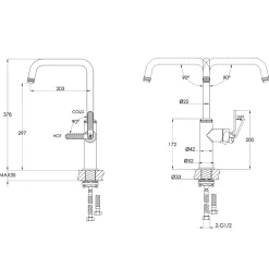Just Taps Decor Single Lever Mono Kitchen Mixer Tap