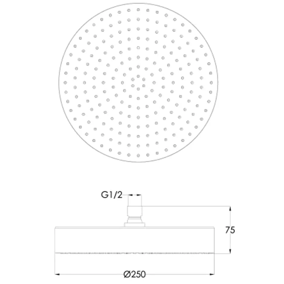 Just Taps 250mm Fixed Shower Head
