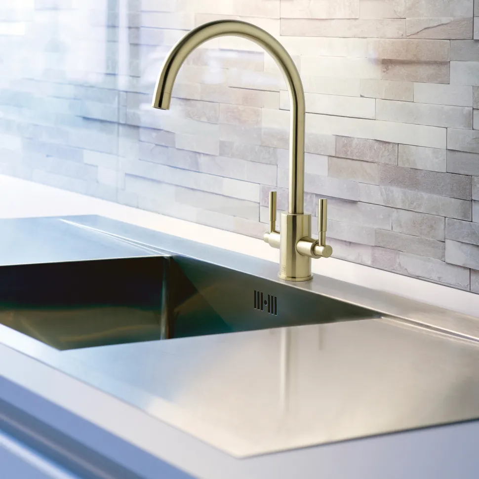 Just Taps Newbury Twin Lever Mono Kitchen Mixer Tap