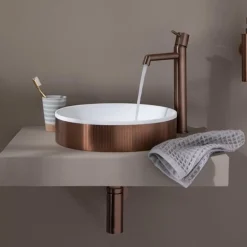 Just Taps VOS 360mm Round Countertop Basin with Click Clack Waste