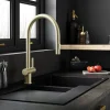 Just Taps VOS Pull Out Spray Single Lever Mono Kitchen Mixer - Brushed Brass