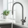 Just Taps VOS Pull Out Spray Single Lever Mono Kitchen Mixer - Brushed Gunmetal Grey