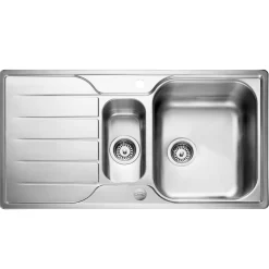 Leisure Albion 1.5 Bowl Stainless Steel Kitchen Sink with Reversible Drainer - 950 x 508mm