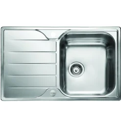 Leisure Albion 1 Bowl Stainless Steel Kitchen Sink with Reversible Drainer - 800 x 508mm