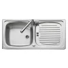 Leisure Euroline 1 Bowl Stainless Steel Sink with Reversible Drainer - 860 x 435mm