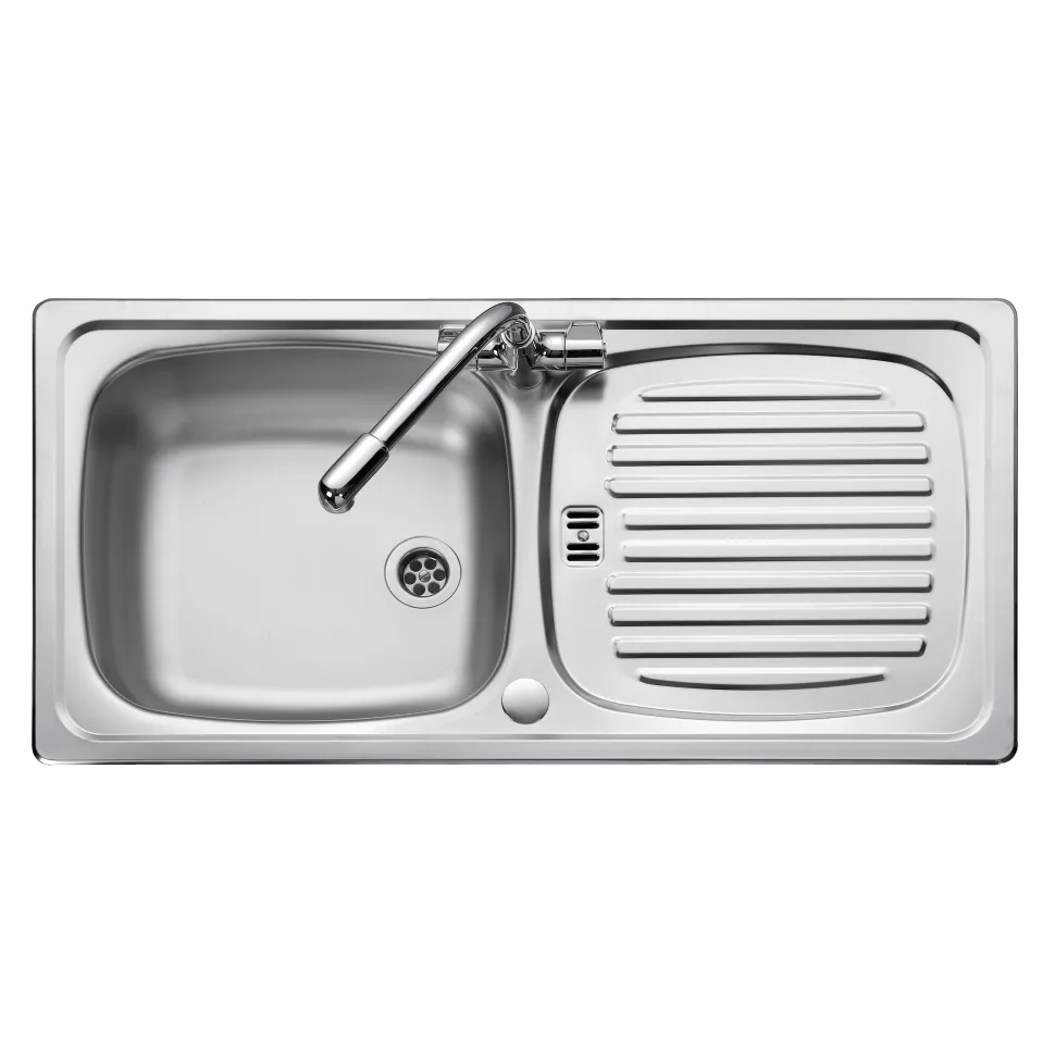 Leisure Euroline 1 Bowl Stainless Steel Sink with Reversible Drainer - 860 x 435mm