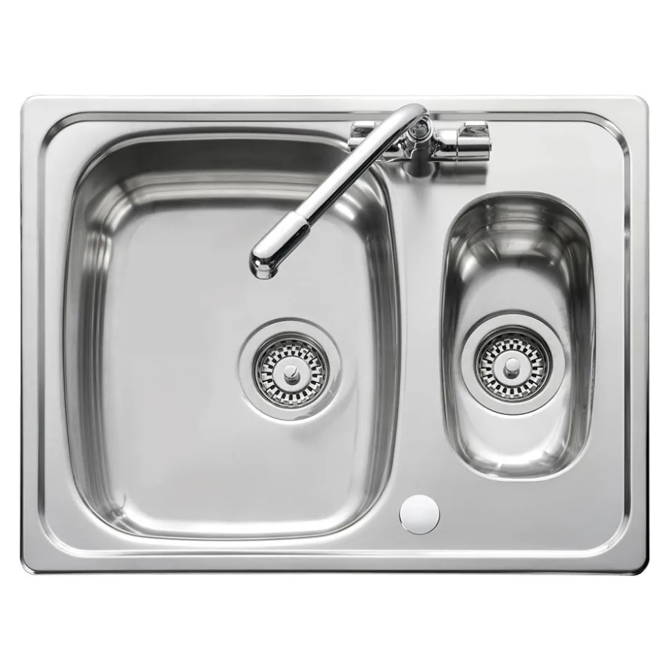 Leisure Euroline Reversible 1.5 Bowl Stainless Steel Kitchen Sink - 647 x 508mm
