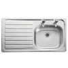 Leisure Lexin Satin Stainless Steel Single Bowl Kitchen Sink with Left Hand Drainer - 950 x 508mm