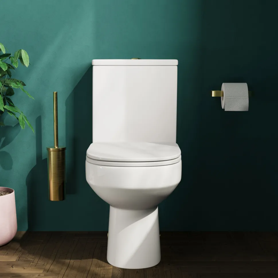 Lorraine Rimless Back To Wall Close Coupled Toilet & Soft Close Seat