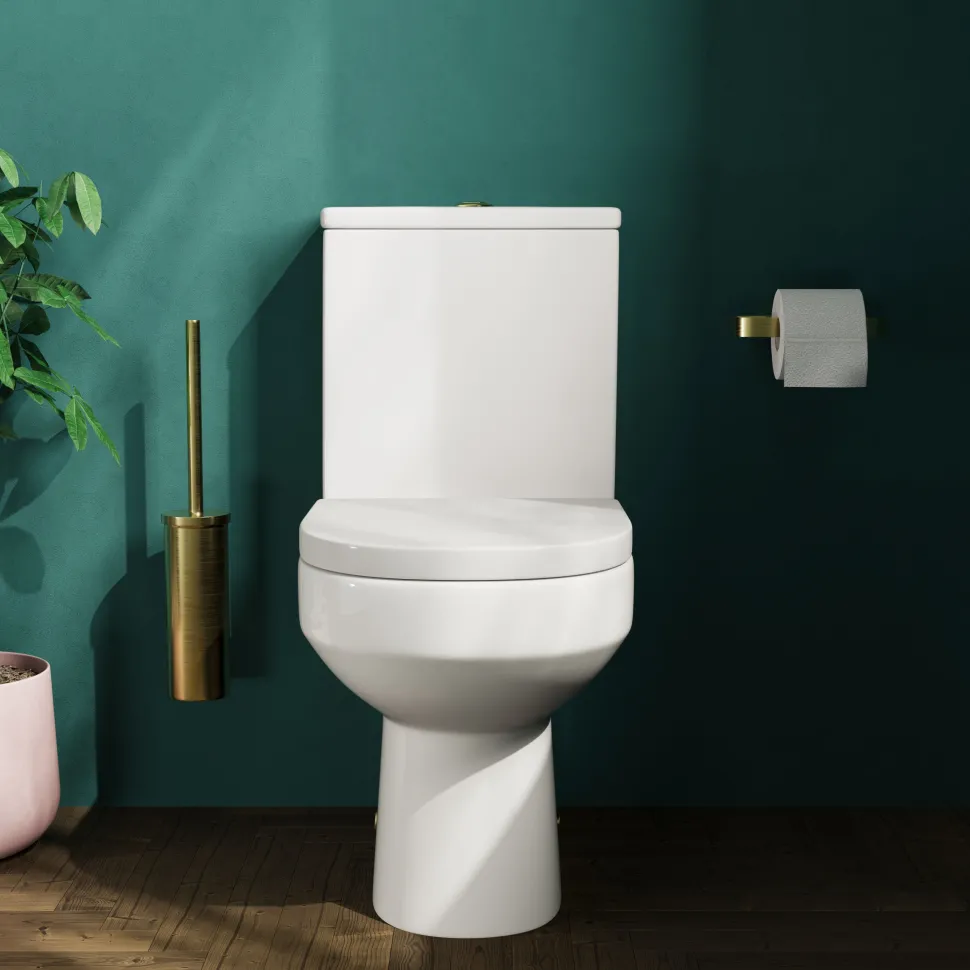 Lorraine Rimless Back To Wall Close Coupled Toilet & Soft Close Seat