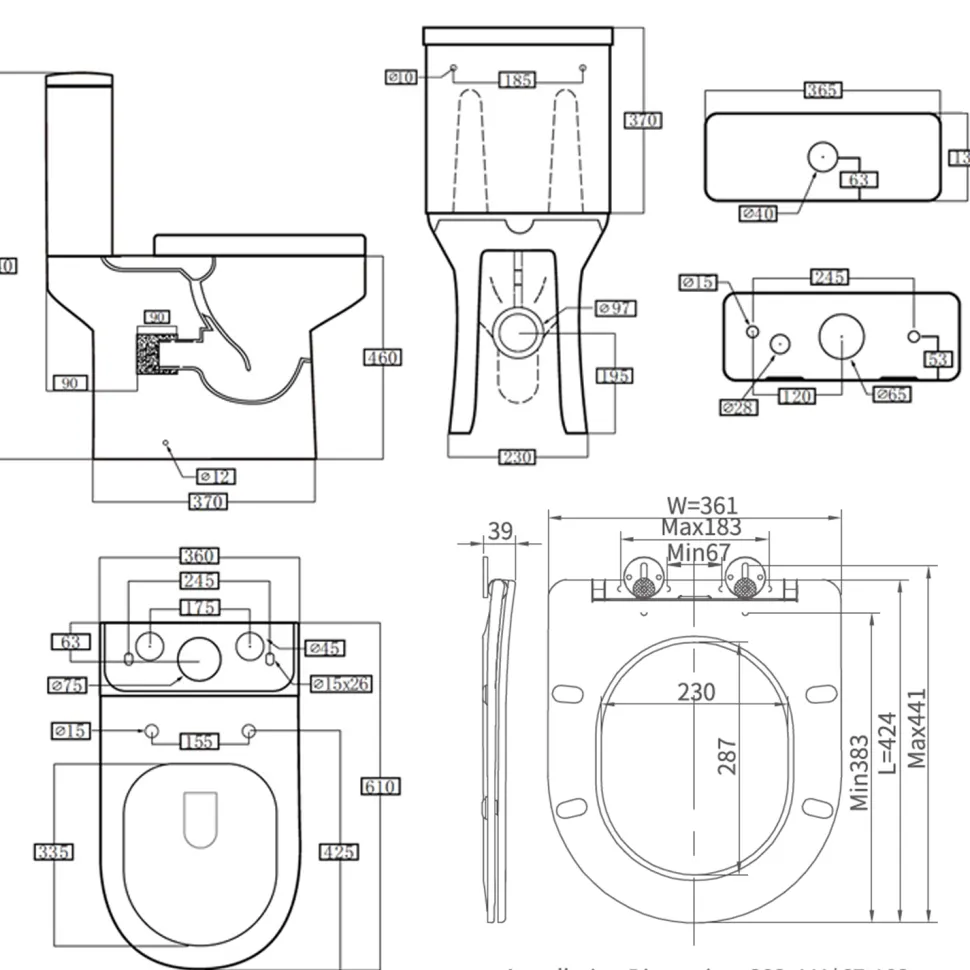 Lorraine Rimless Comfort Height Close Coupled Toilet & Soft Close Seat