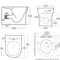 Lydia Rimless Back to Wall Toilet & Soft Close Seat