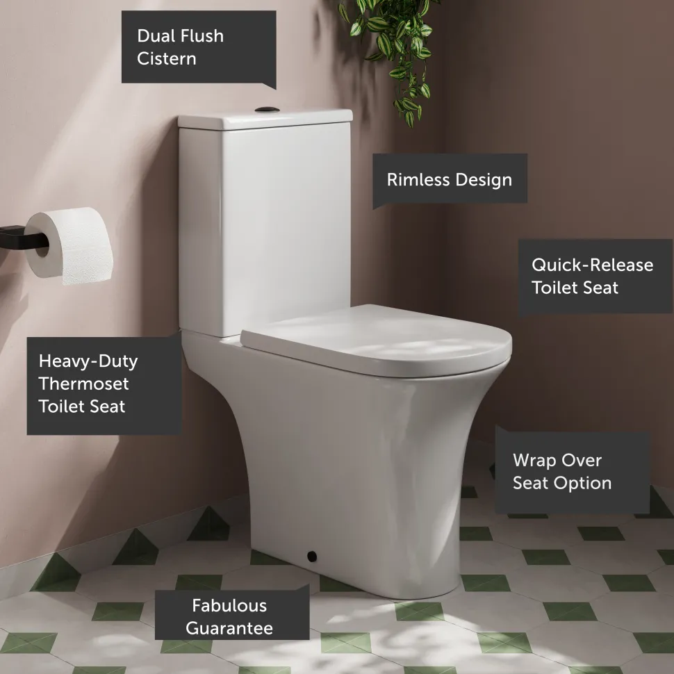 Lydia Rimless Close Coupled Toilet & Soft Close Seat