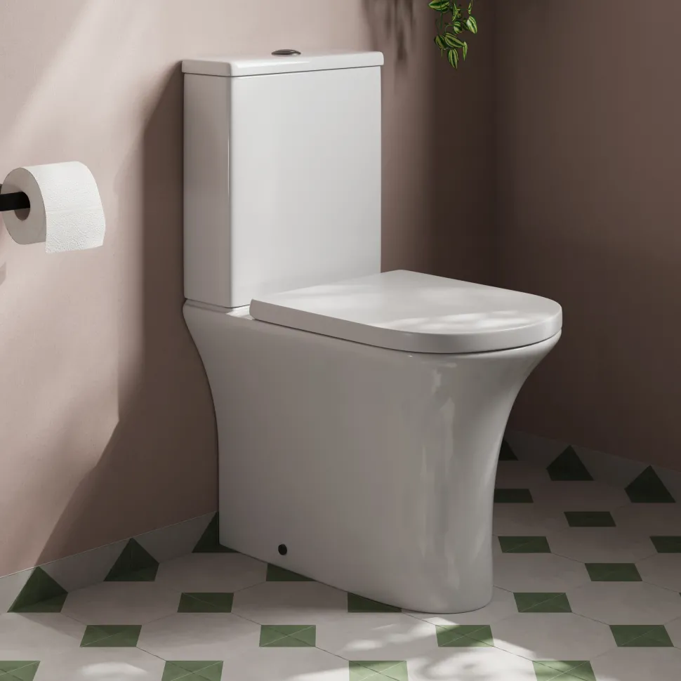 Lydia Rimless Close to Wall Close Coupled Toilet & Soft Close Seat