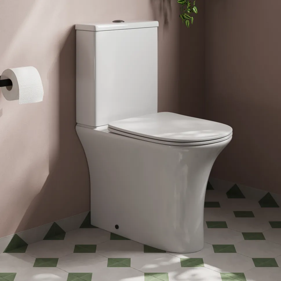 Lydia Rimless Close to Wall Close Coupled Toilet & Soft Close Seat