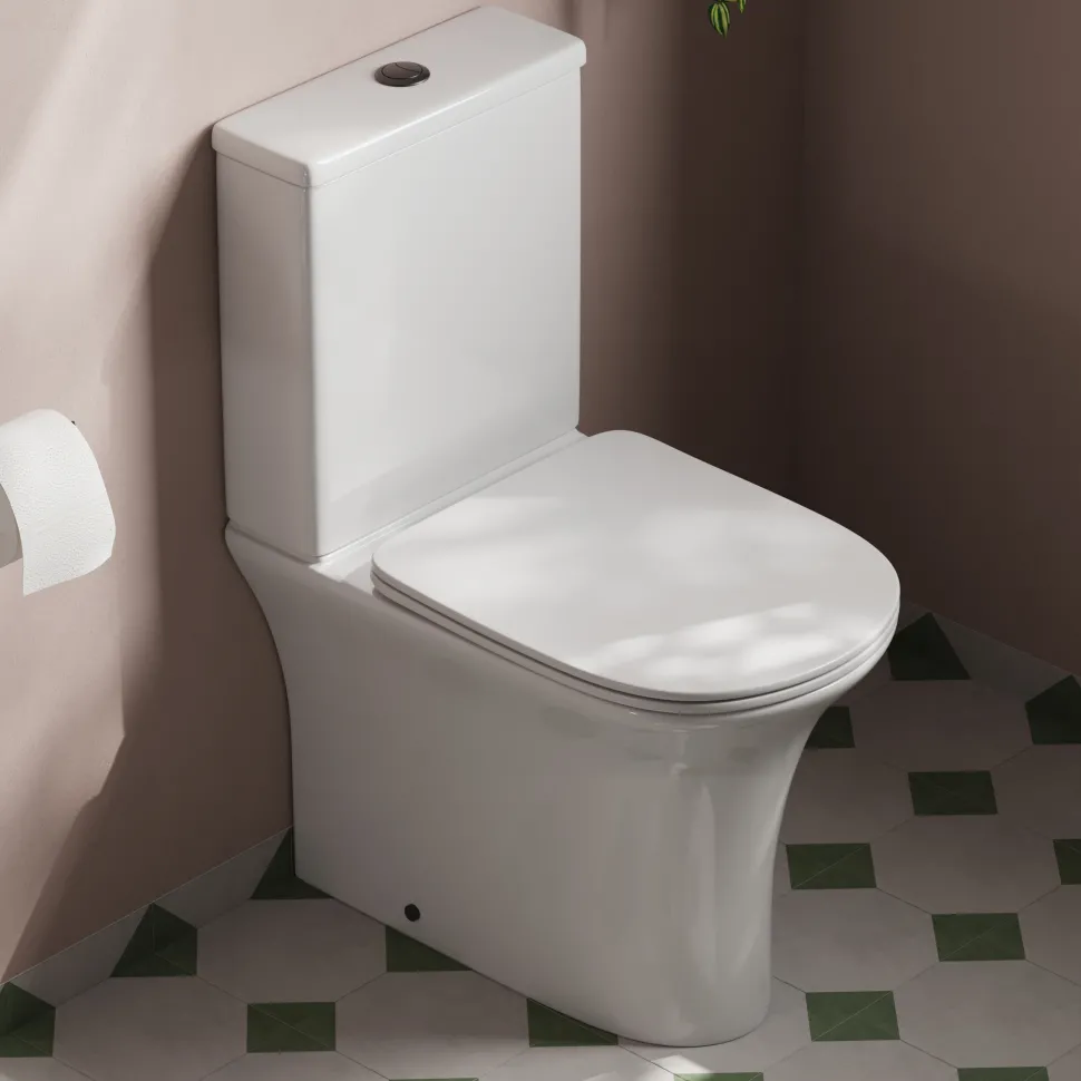 Lydia Rimless Close to Wall Close Coupled Toilet & Soft Close Seat