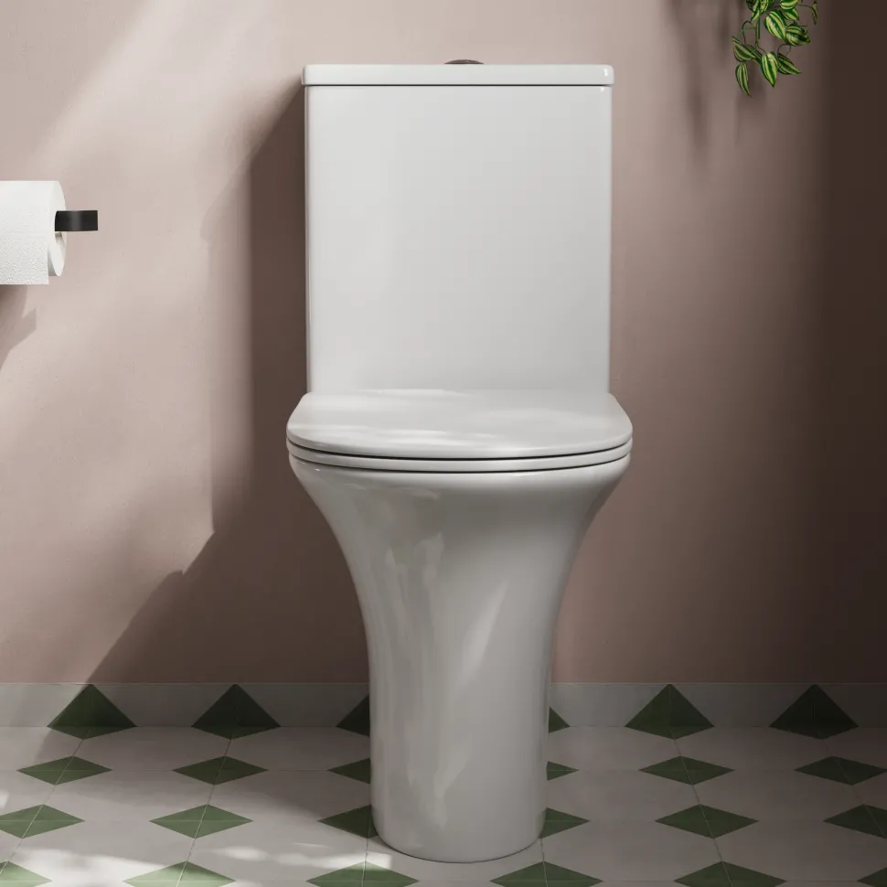 Lydia Rimless Close to Wall Close Coupled Toilet & Soft Close Seat
