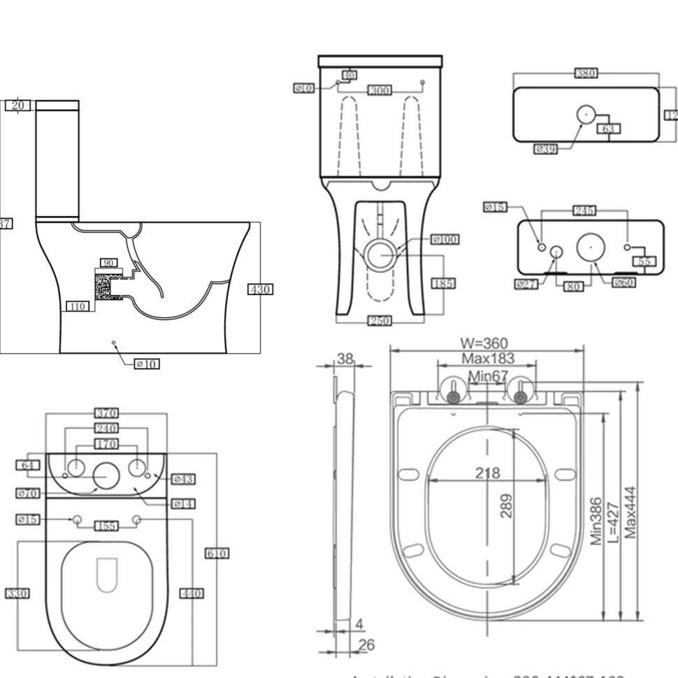 Lydia Rimless Toilet & Basin Bathroom Suite