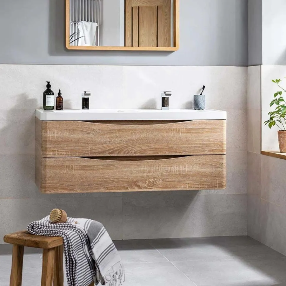 Maia 1200mm Wall Mounted Double Basin Vanity Unit