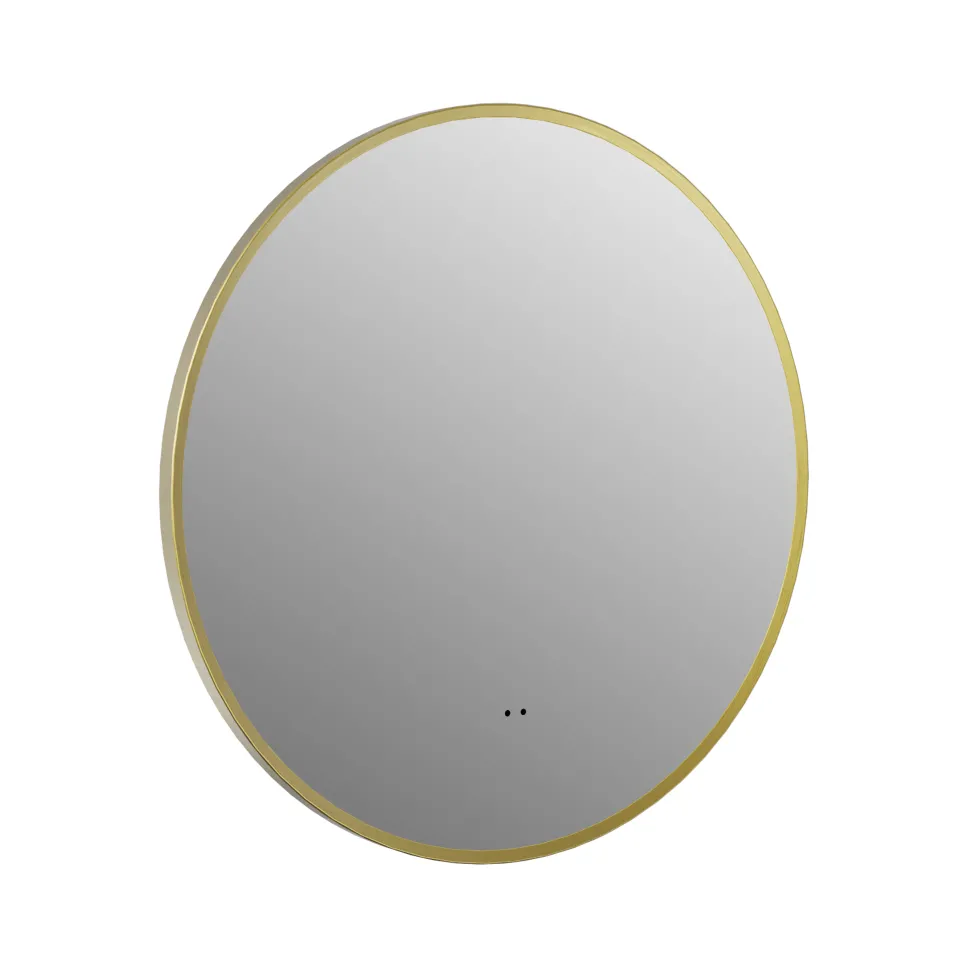 Marcos LED Illuminated Round Framed Mirror with Demister Pad & Colour Change Lights - 600mm