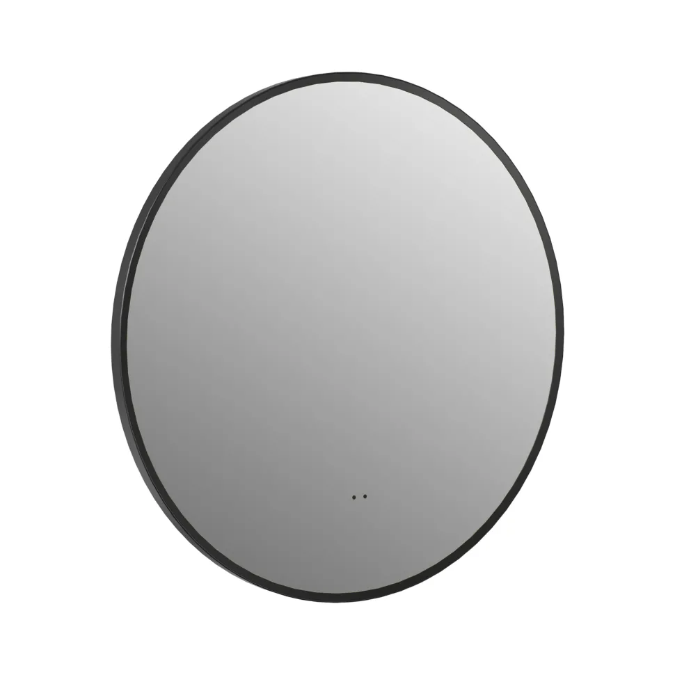 Marcos LED Illuminated Round Framed Mirror with Demister Pad & Colour Change Lights - 600mm