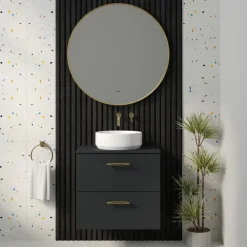 Marcos LED Illuminated Round Framed Mirror with Demister Pad & Colour Change Lights - 800mm
