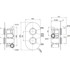 Melanie Concealed Shower Valve & Fixed Shower Head