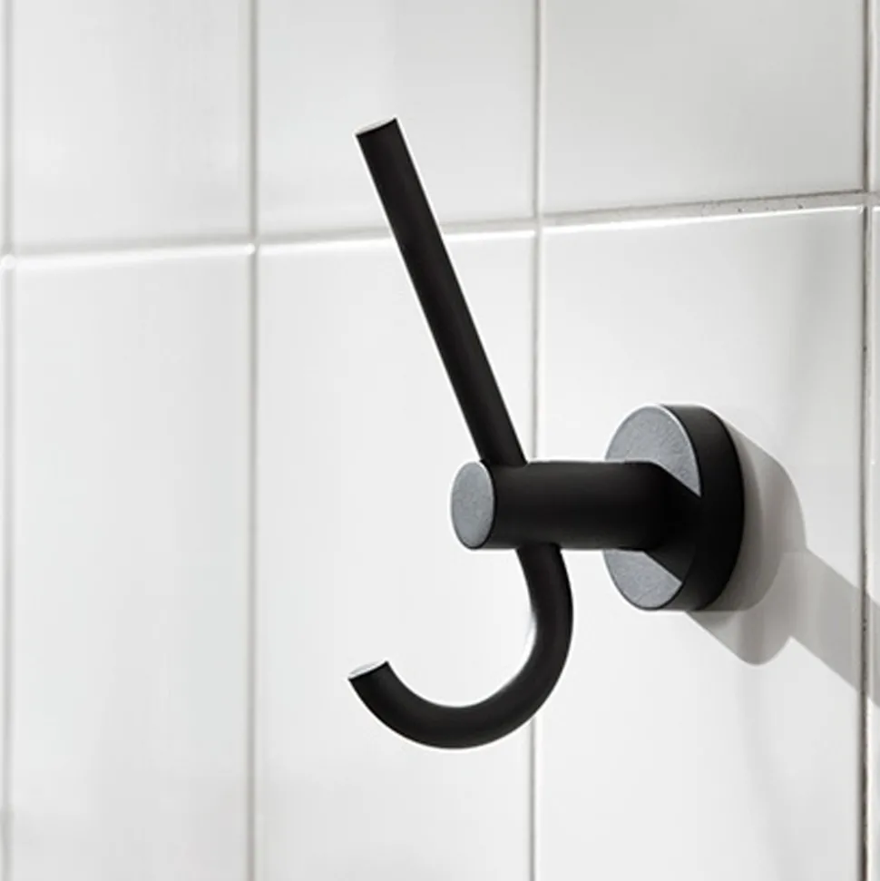 Miller Bond Matt Black Double Robe Hook