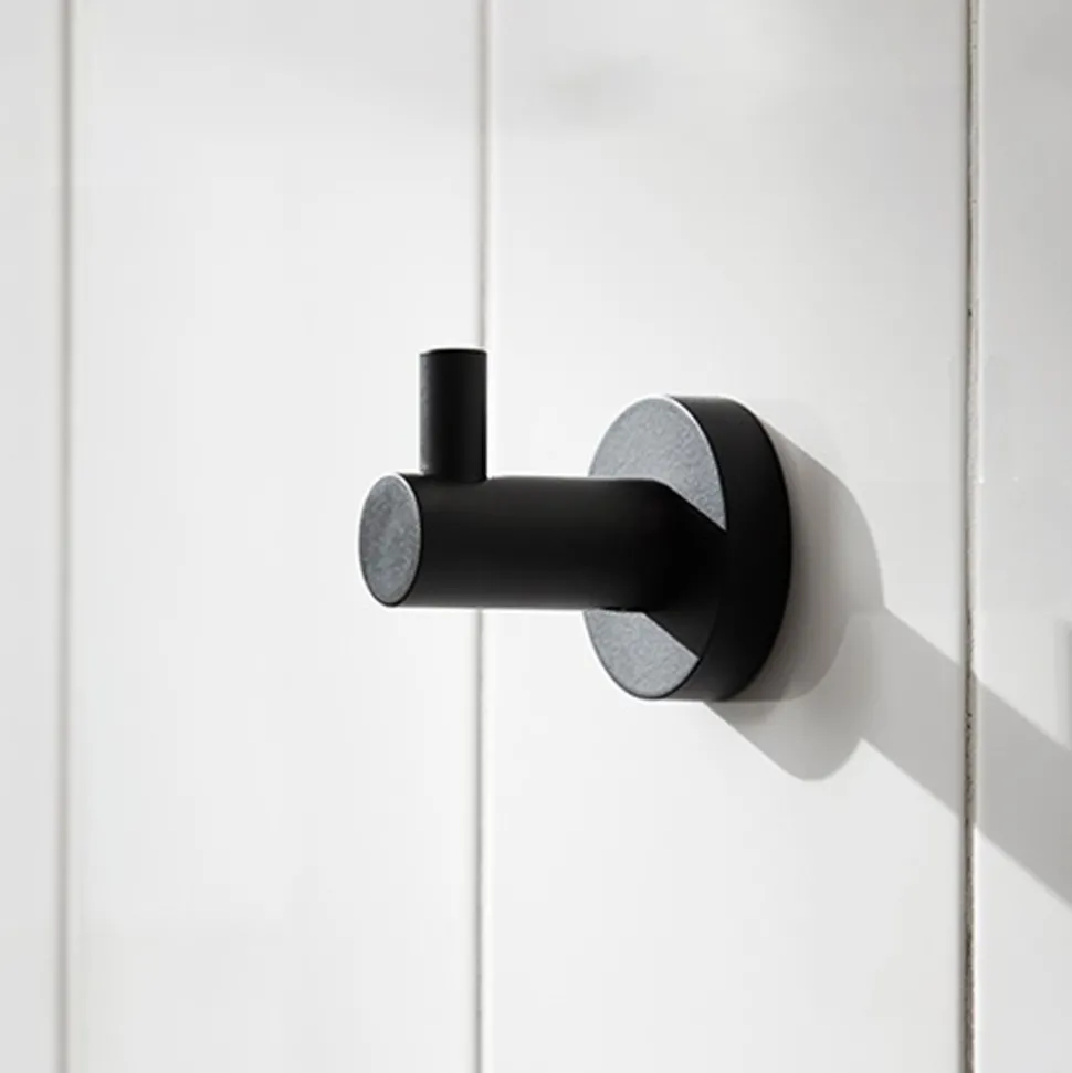 Miller Bond Matt Black Single Robe Hook