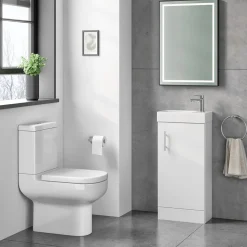 Minnie 400mm Floorstanding Cloakroom Vanity Unit & Basin - Gloss White