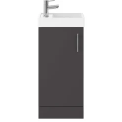Minnie 400mm Floorstanding Cloakroom Vanity Unit & Basin - Gloss Grey