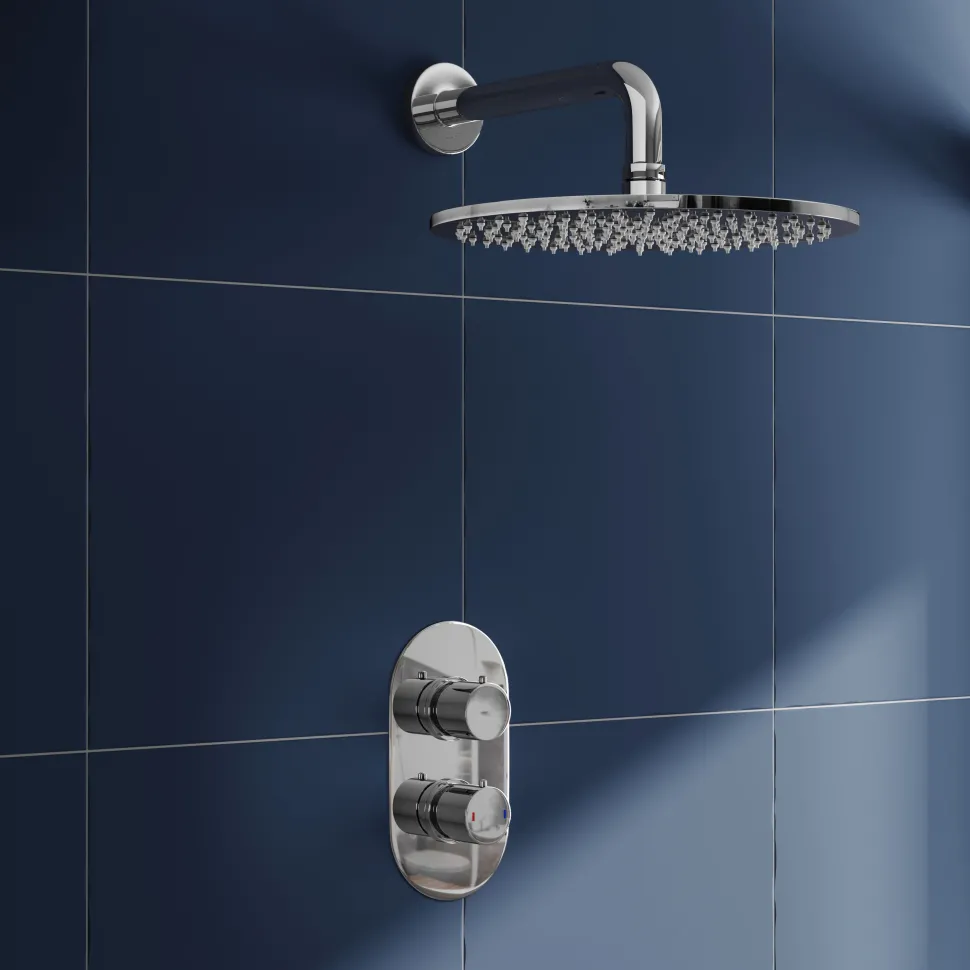 Natasha Concealed Thermostatic Shower Valve & ABS Fixed Shower Head