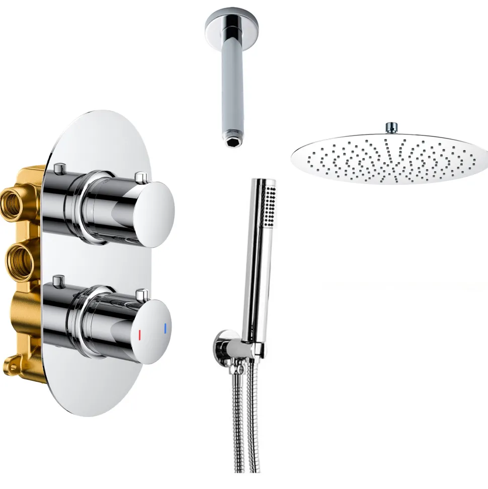 Nina Concealed Shower Valve, Fixed Shower Head & Handset