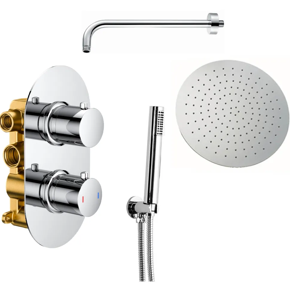 Nina Concealed Shower Valve, Fixed Shower Head & Handset