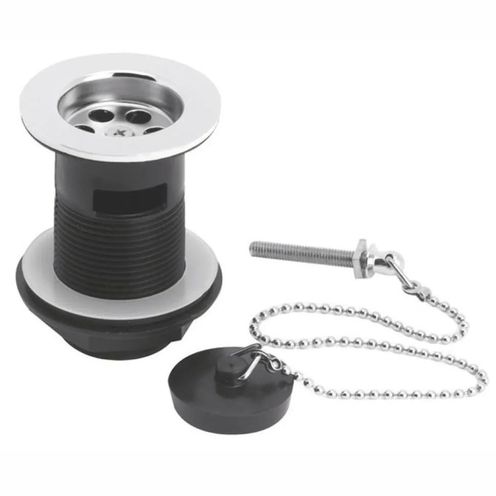 nuie Contract Basin Waste With Poly Plug & Ball Chain