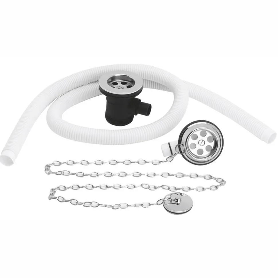 nuie Extended Plug & Chain Bath Waste with Overflow & Retainer