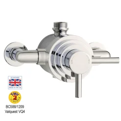 nuie Minimalist Lever Dual Exposed Thermostatic Shower Valve