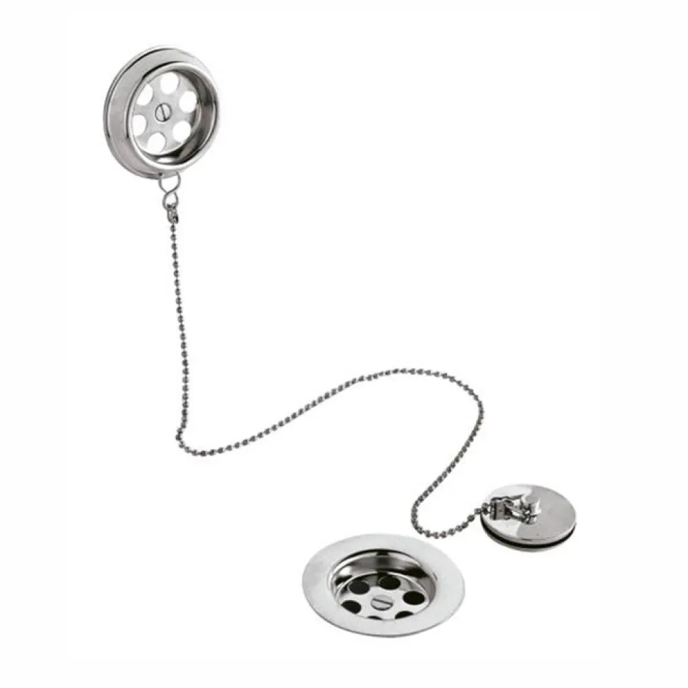 nuie Plug & Chain Bath Waste with Overflow & Retainer