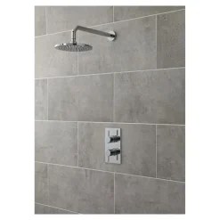 nuie Round Chrome Plated Fixed Shower Head - 200mm Diameter