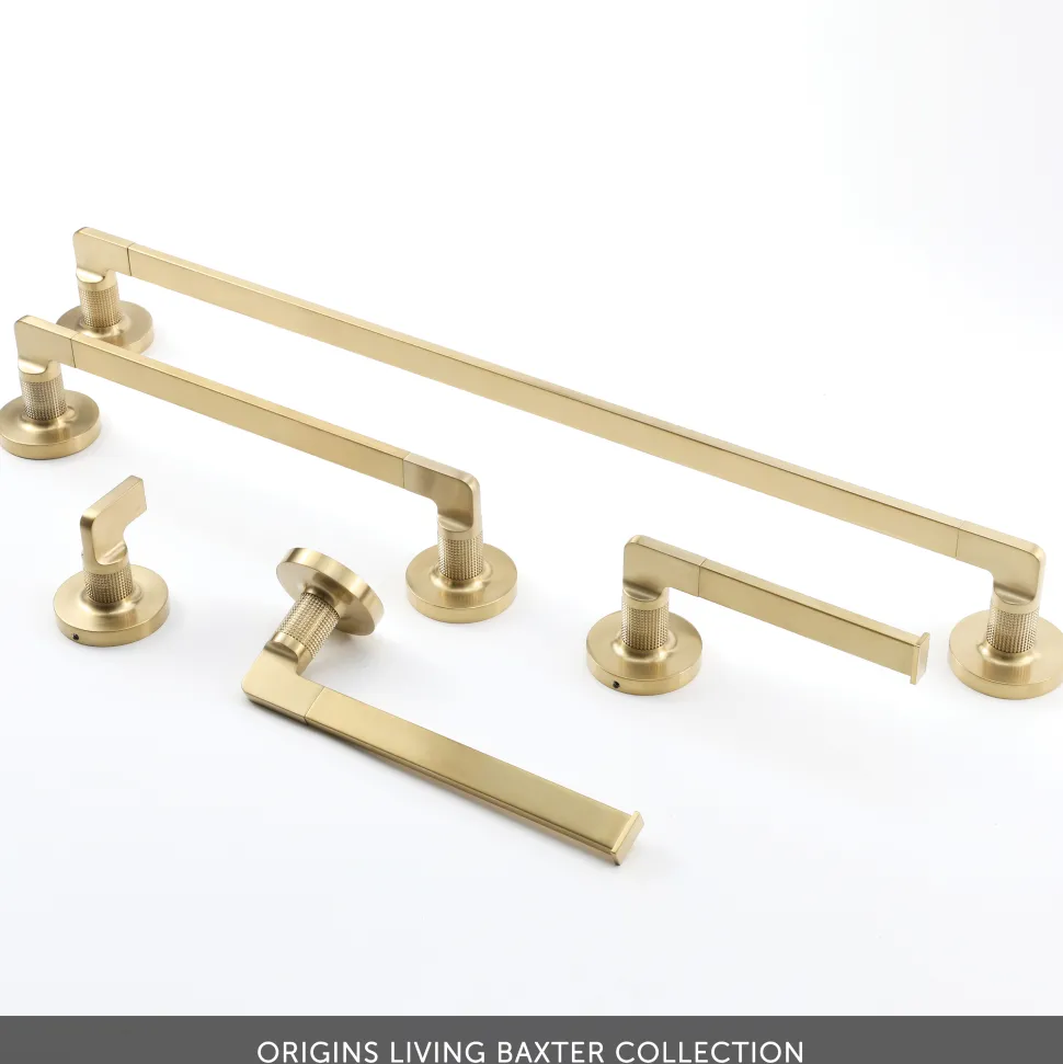 Origins Living Baxter Brushed Brass Open Towel Rail