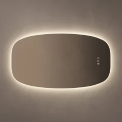 Origins Living Claris Barrel LED Illuminated Mirror with Demister Pad & Colour Change Lights - 500 x 900mm