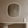 Origins Living Claris Curve Oblong LED Illuminated Mirror with Demister Pad - 700 x 780mm