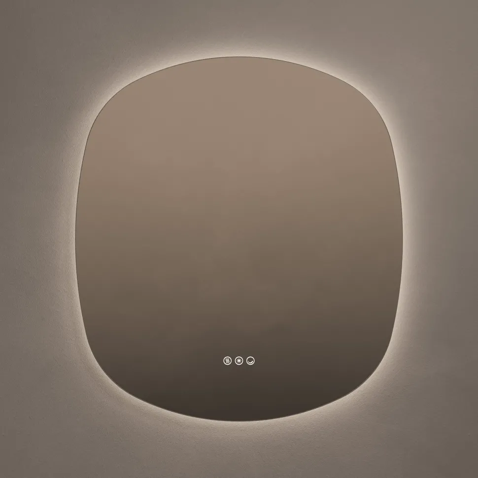 Origins Living Claris Curve Oblong LED Illuminated Mirror with Demister Pad - 700 x 780mm